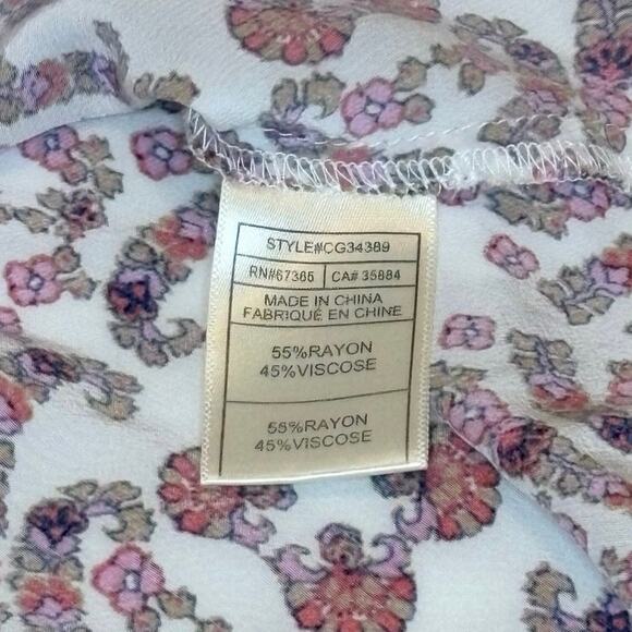 Cupcakes and Cashmere Peplum Tank Top Women's M | Pink Floral Peasant Style, EUC - Picture 8 of 11